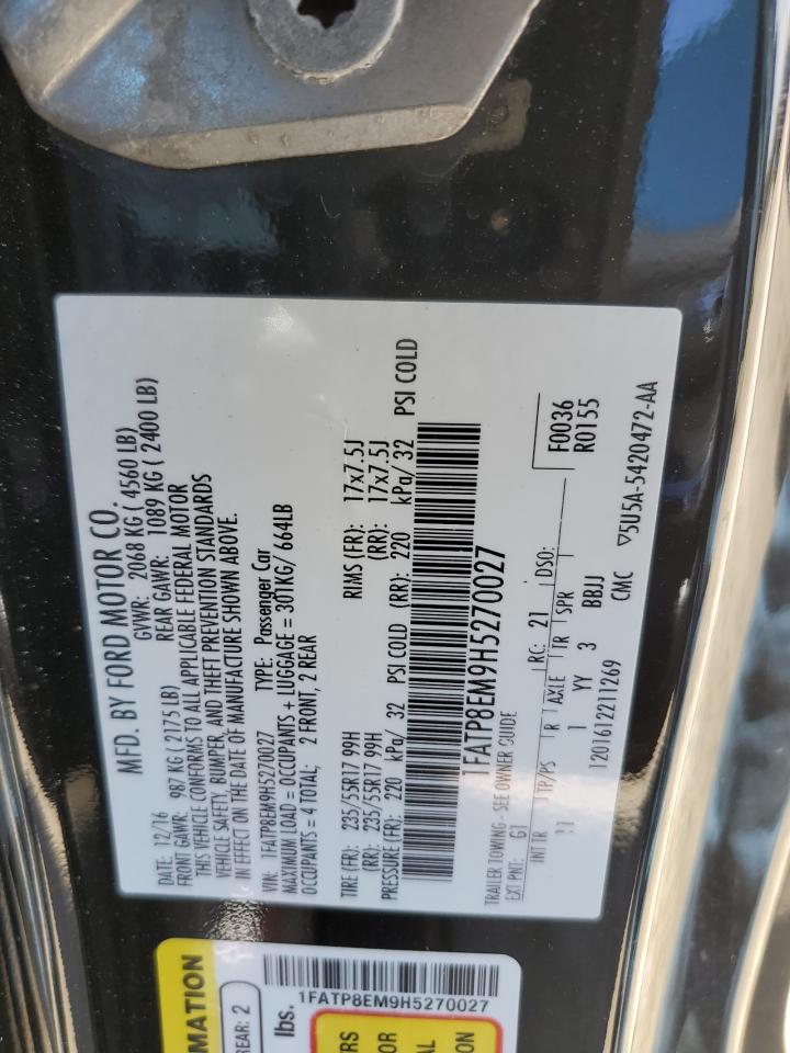 VIN: 1FATP8EM9H5270027 2017 FORD ALL Models