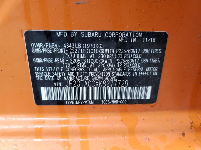 JF2GTACCXK8277729 Subaru Crosstrek Premium