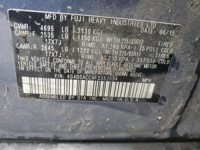 4S4BSACC4F3352094 Subaru Outback 2.5i Premium