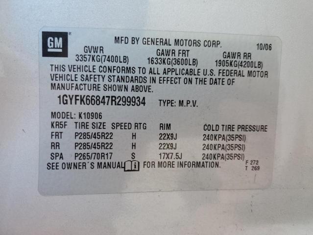 1GYFK66847R299934 Cadillac ESCALADE ESV