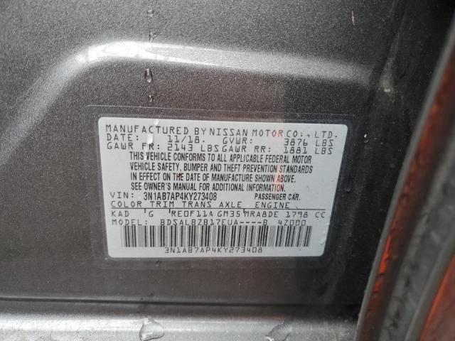 3N1AB7AP4KY273408 Nissan SENTRA S