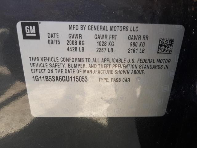 2016 CHEVROLET MALIBU LIM - 1G11B5SA6GU115053