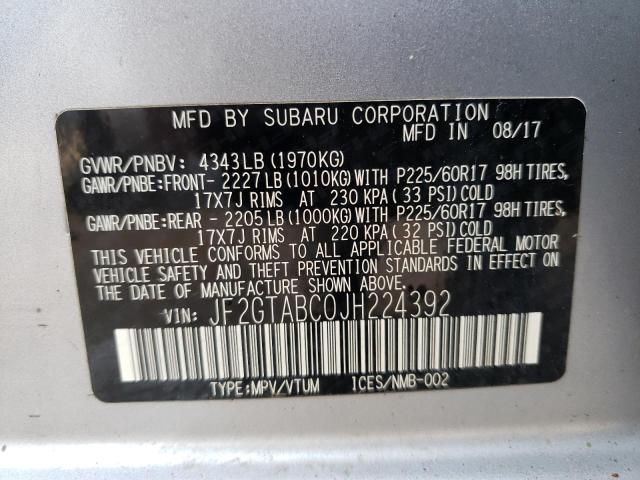 JF2GTABC0JH224392 Subaru Crosstrek Premium