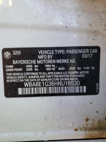 2017 BMW 320 I - WBA8E1G36HNU16530