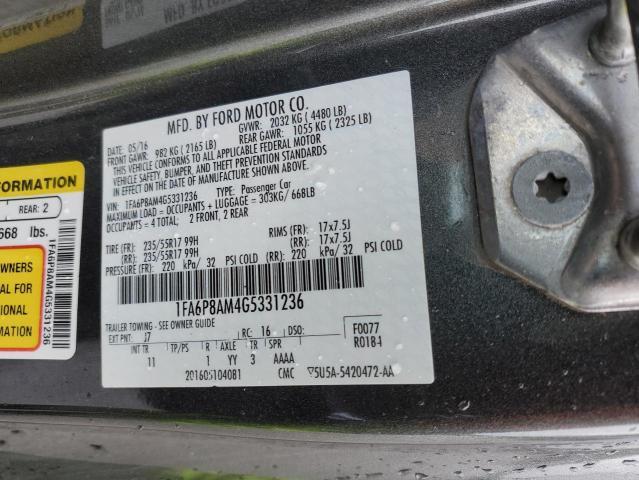 2016 FORD MUSTANG - 1FA6P8AM4G5331236