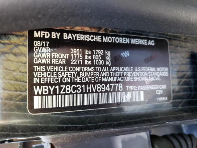 2017 BMW I3 REX - WBY1Z8C31HV894778