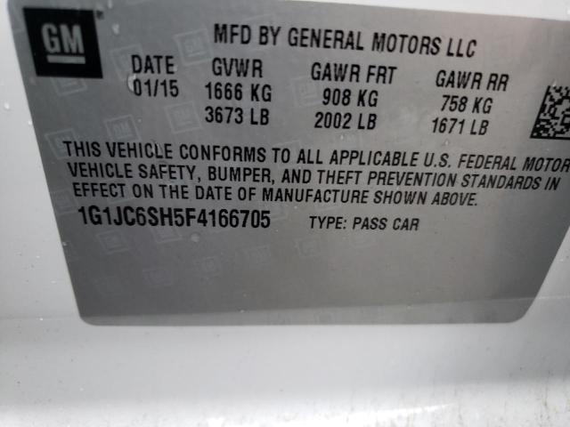 2015 CHEVROLET SONIC LT - 1G1JC6SH5F4166705