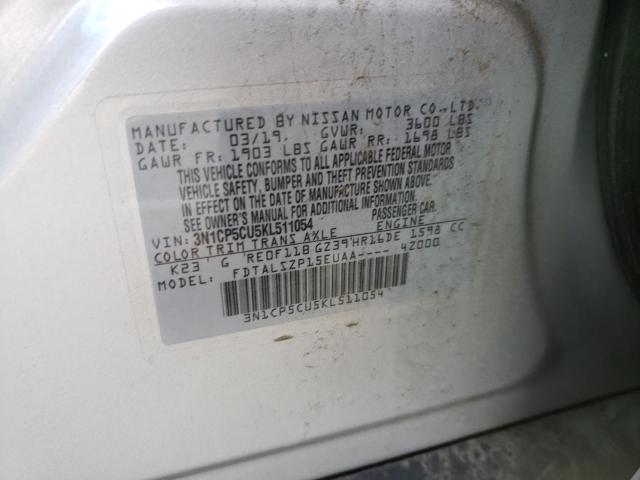 3N1CP5CU5KL511054 Nissan KICKS S