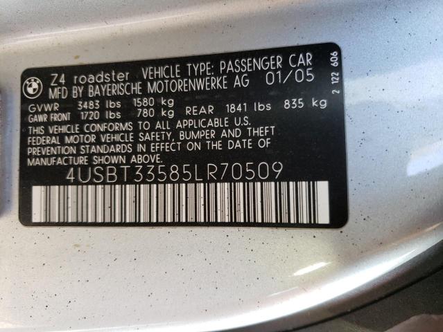 4USBT33585LR70509 BMW Z4 2.5
