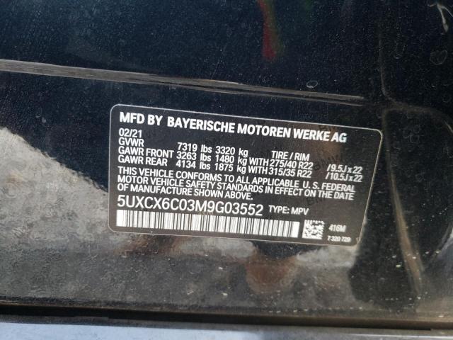 2021 BMW X7 M50I 5UXCX6C03M9G03552