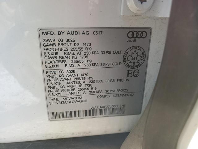 VIN WA1LAAF77JD000778 2018 Audi Q7, Premium Plus no.12