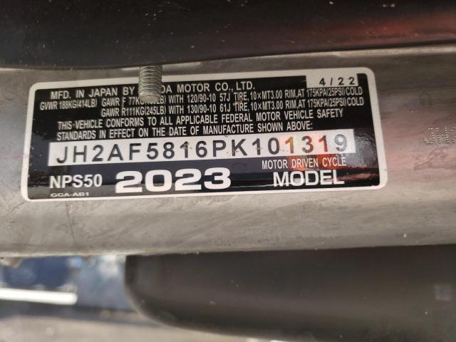 2023 HONDA NPS50 JH2AF5816PK101319
