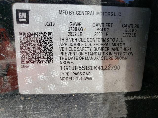 2019 CHEVROLET SONIC PREM - 1G1JF5SB1K4122790