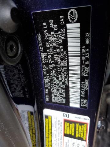 2020 LEXUS ES 350 LUX - 58AEZ1B11LU069594