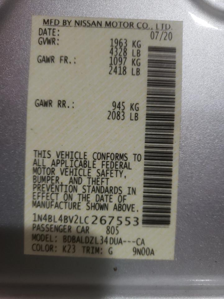 1N4BL4BV2LC267553 NISSAN ALTIMA 2020