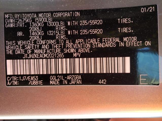 2021 LEXUS RX 350 L - JTJHZKEA0M2021265