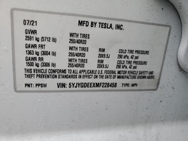 5YJYGDEEXMF228458 Tesla Model Y