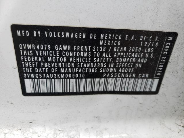 2019 VOLKSWAGEN GOLF - 3VWG57AU3KM009010