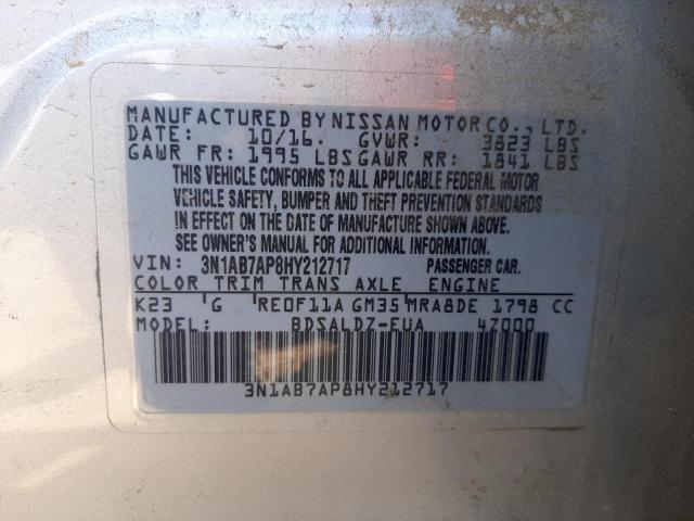 3N1AB7AP8HY212717 Nissan SENTRA S