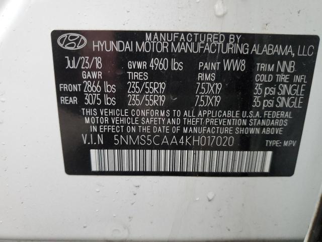 2019 HYUNDAI SANTA FE L - 5NMS5CAA4KH017020