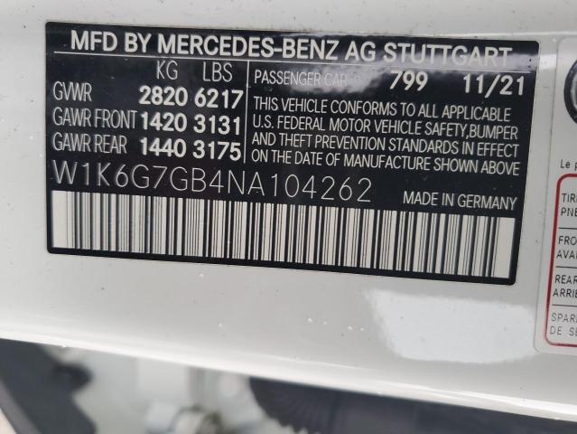2022 MERCEDES-BENZ S 580 4MAT - W1K6G7GB4NA104262