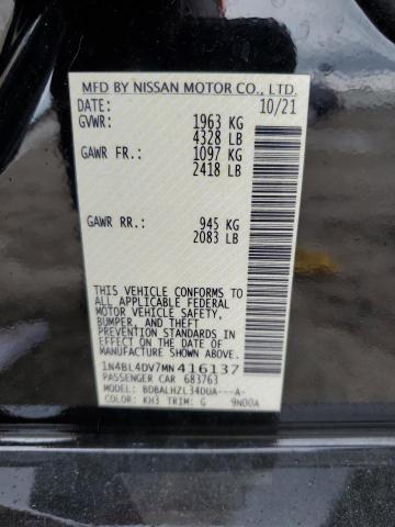 2021 NISSAN ALTIMA SV - 1N4BL4DV7MN416137