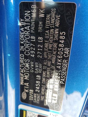 2019 KIA STINGER PR - KNAE25LAXK6058485