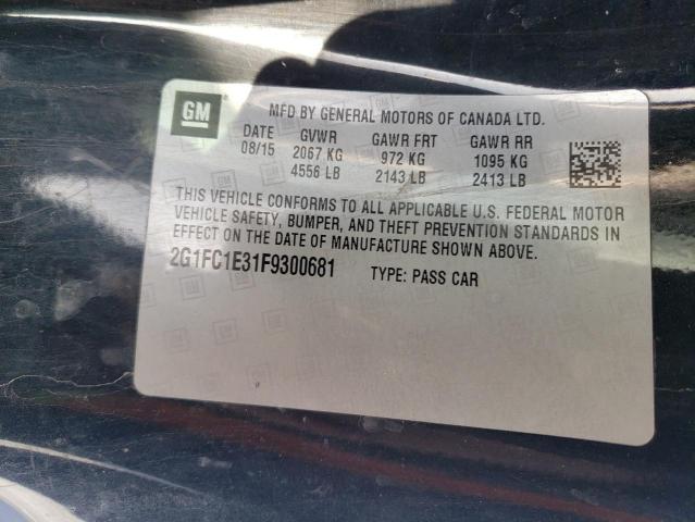 2015 CHEVROLET CAMARO LT - 2G1FC1E31F9300681