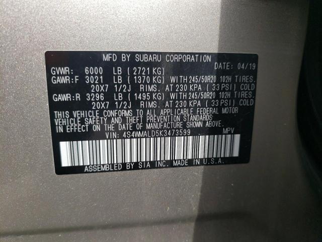 4S4WMALD5K3473599 Subaru Ascent Limited