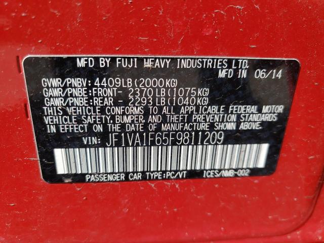 JF1VA1F65F9811209 Subaru WRX