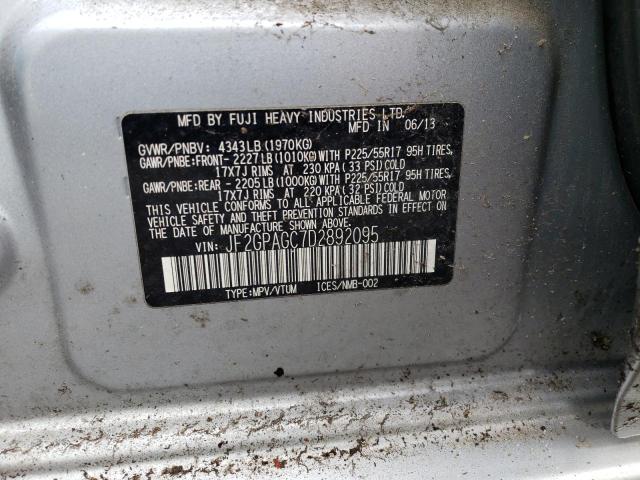 JF2GPAGC7D2892095 Subaru Xv Crosstrek 2.0 Limited