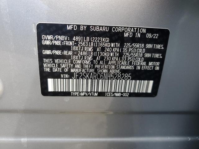 JF2SKARC6NH528285 Subaru Forester Touring