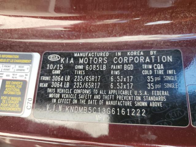 KNDMB5C13G6161222 KIA SEDONA LX
