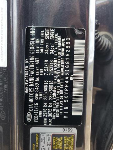 5XYPH4A51GG162880 KIA SORENTO EX