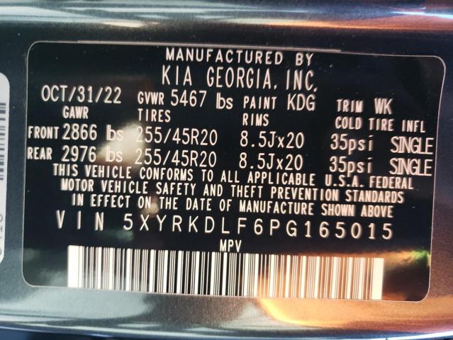 5XYRKDLF6PG165015 KIA SORENTO SX
