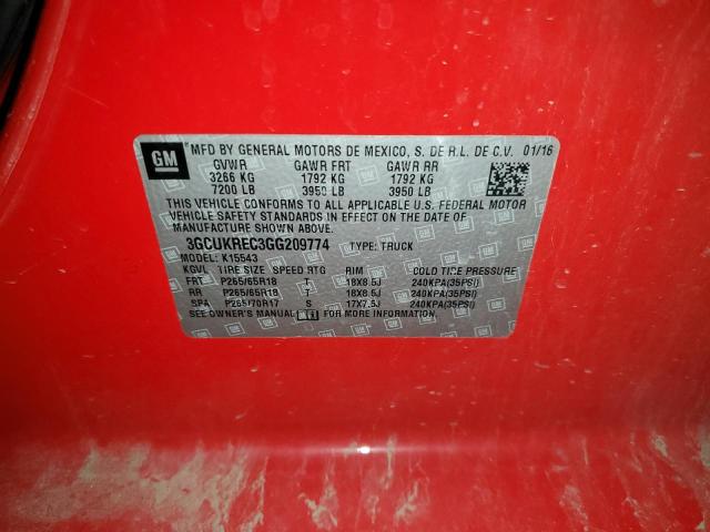 2016 CHEVROLET SILVERADO2 - 3GCUKREC3GG209774