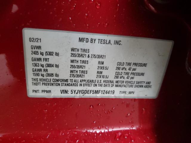 5YJYGDEF5MF124419 Tesla Model Y