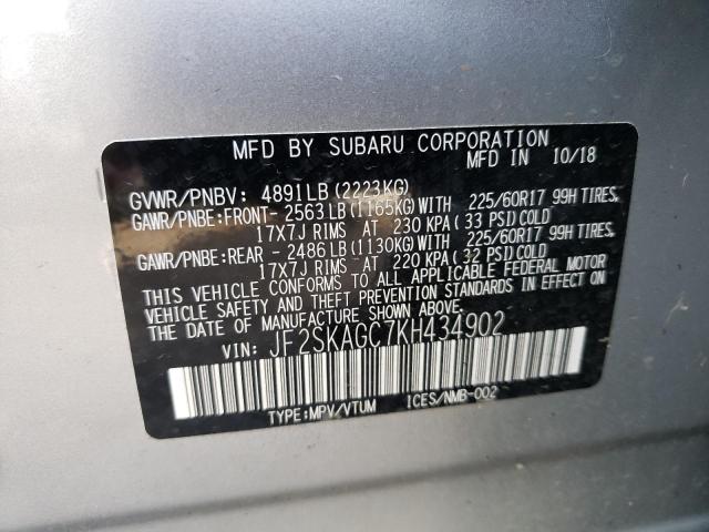 JF2SKAGC7KH434902 Subaru Forester Premium