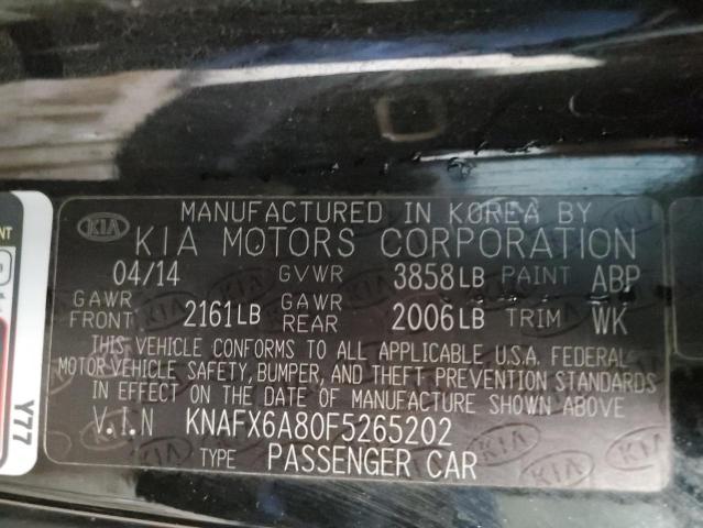 KNAFX6A80F5265202 KIA FORTE EX