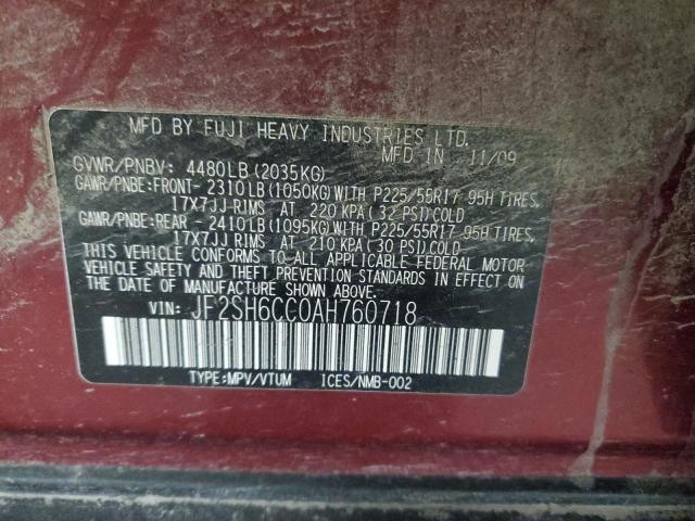 JF2SH6CC0AH760718 Subaru Forester 2.5x Premium