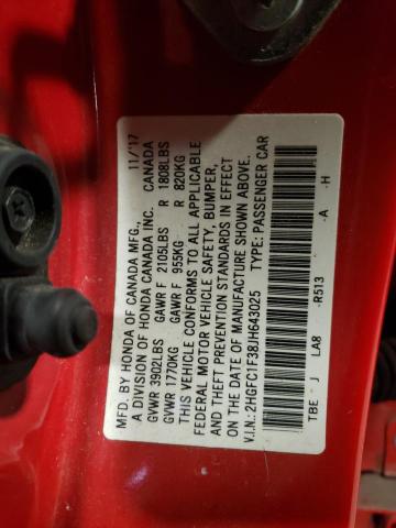2018 HONDA CIVIC EX - 2HGFC1F38JH643025