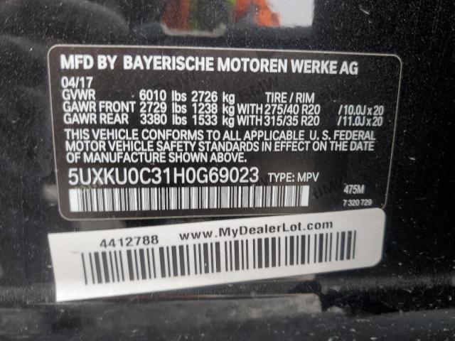 5UXKU0C31H0G69023 BMW X6 Sdrive35i