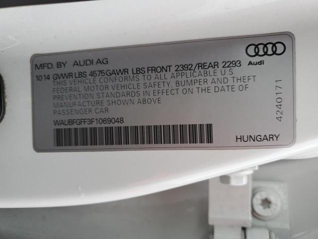 2015 AUDI S3 PREMIUM - WAUBFGFF3F1069048