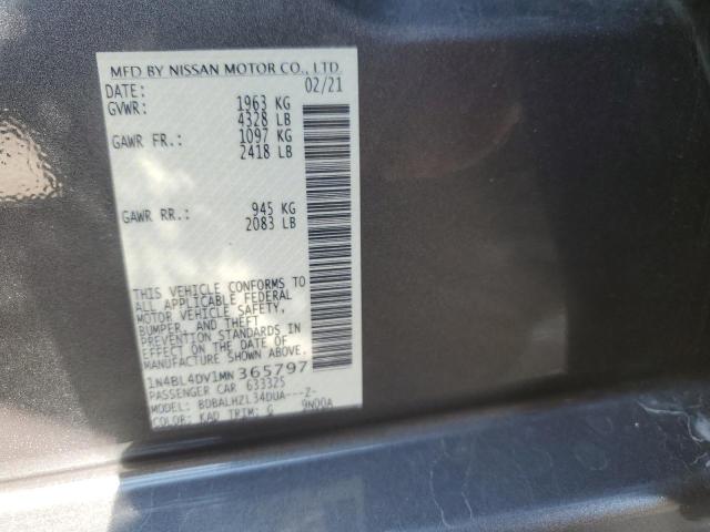 2021 NISSAN ALTIMA SV - 1N4BL4DV1MN365797