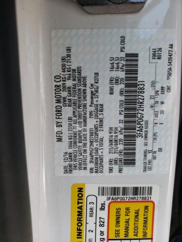 3FA6P0G72HR278831 Ford FUSION S