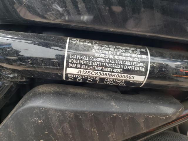2021 HONDA CMX1100 A JH2SC8306MK000063