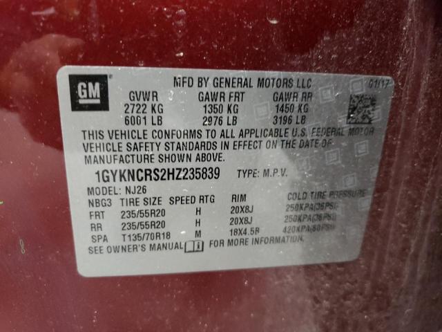 2017 CADILLAC XT5 PREMIU - 1GYKNCRS2HZ235839
