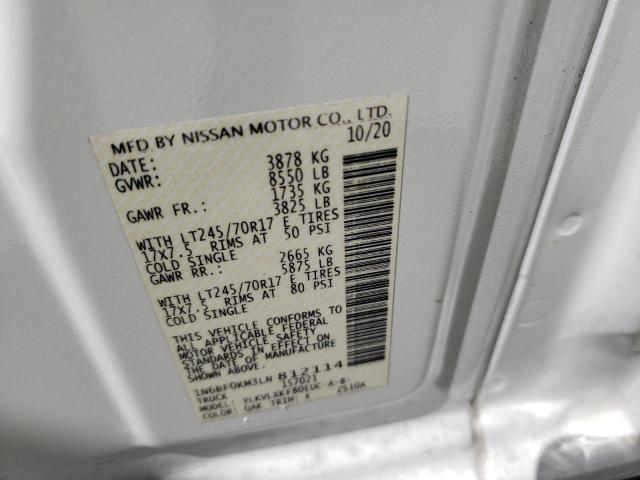 2020 NISSAN NV 1500 S - 1N6BF0KM3LN812114