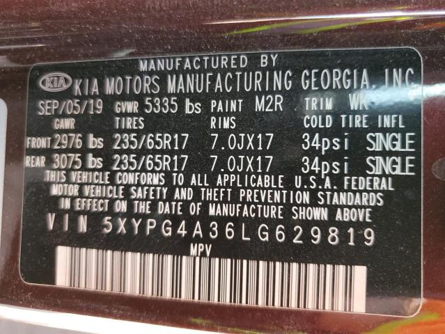 5XYPG4A36LG629819 KIA SORENTO L