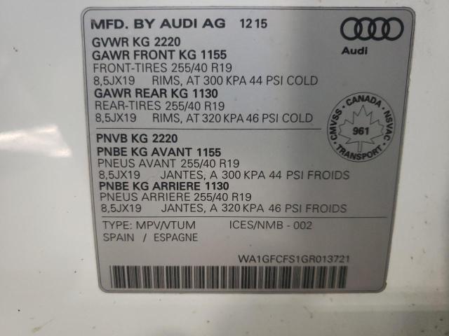 2016 AUDI Q3 PRESTIG - WA1GFCFS1GR013721